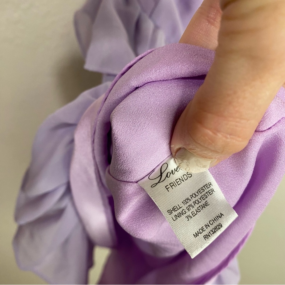 Revolve Lovers + Friends Pastel Lilac Banks Ruffle Mini Dress Size Small - Picture 10 of 10
